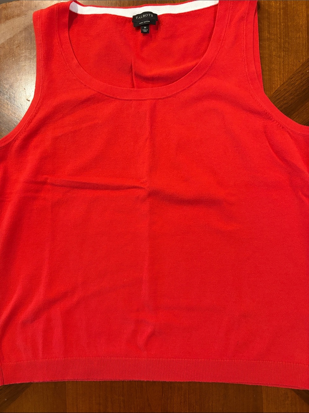 Talbots Women’s Bright Red Scoop Neck Sleeveless Sweater